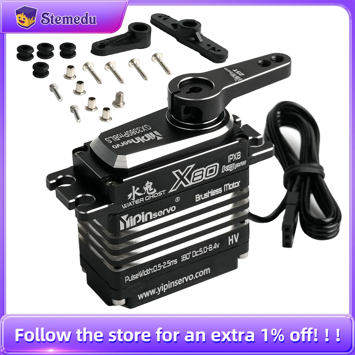 Kids Toys Remote Car - Servomoteur numérique sans balais, tout métal,