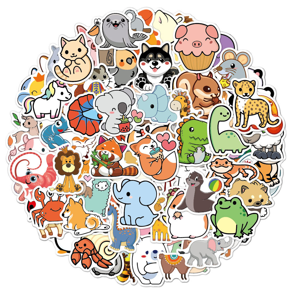 Kids Toys Logo - 100 pièces drôle Animal Autocollants Dessin