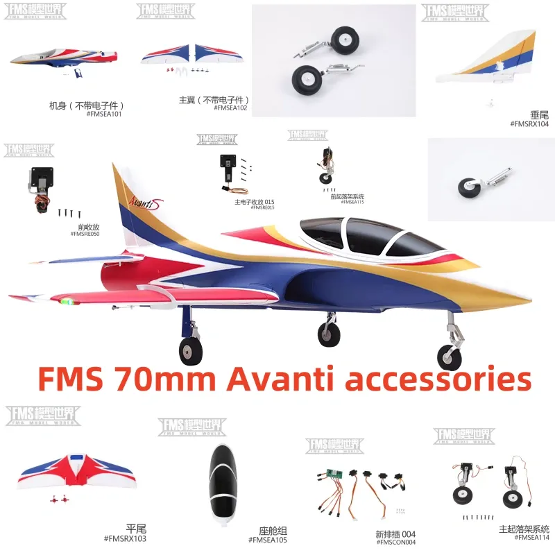 Kids Toys Remote Car - Avion Fms Avanti V3, ensemble d'accessoires