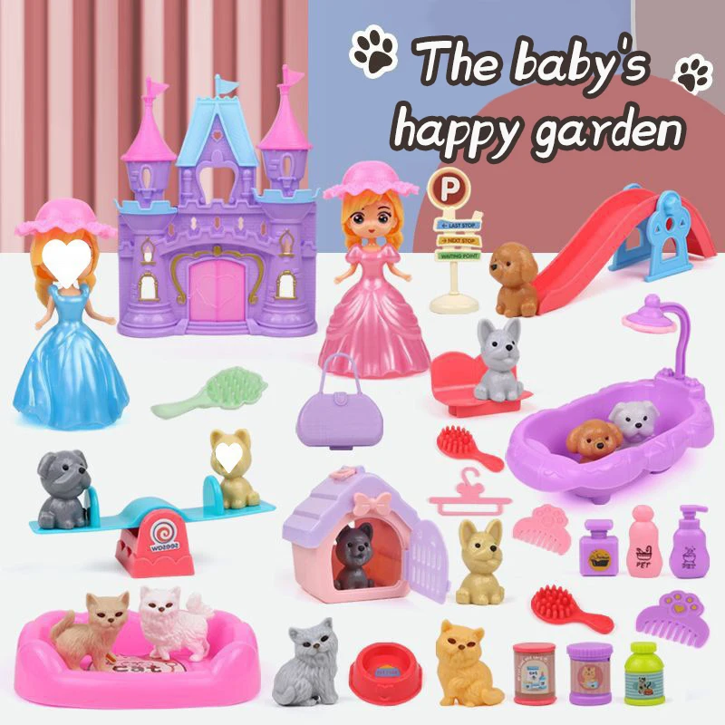 Kids Toys Basket - Ensemble de poupées pour chien, jouets