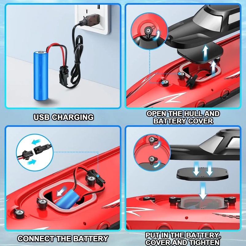 Bateau RC 2,4 GHz haute vitess - Kids Toys Company avis et prix