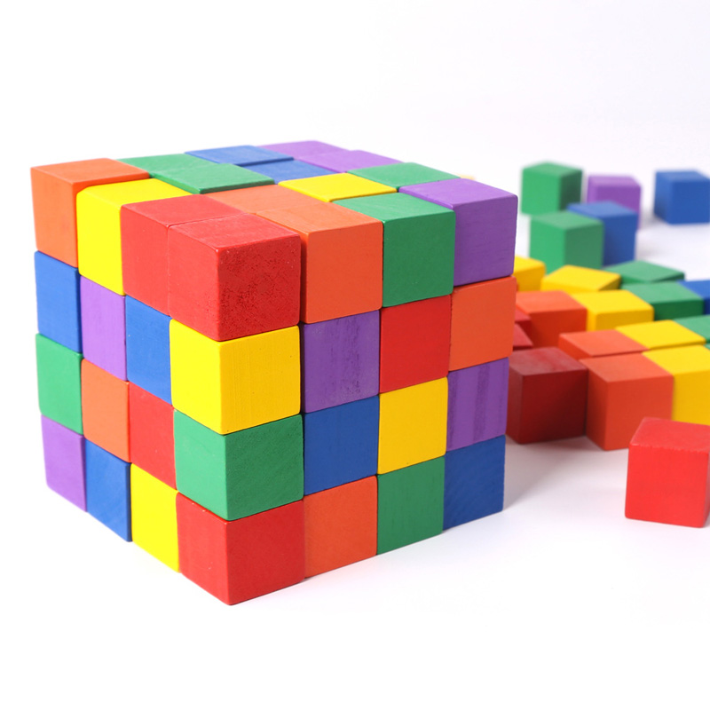 Mini blocs carrés en bois colo - Kids Toys Company avis et prix