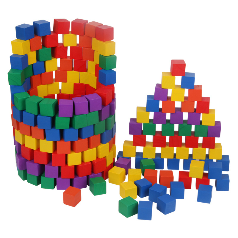 Mini blocs carrés en bois colo - Kids Toys Company avis et prix